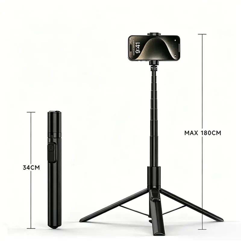 B04C-For Phone Stand Auto -Up Selfie Stick Tripod With Bluetooth Remote 360° Rotation Outdoor Live Streaming Stand For Phones