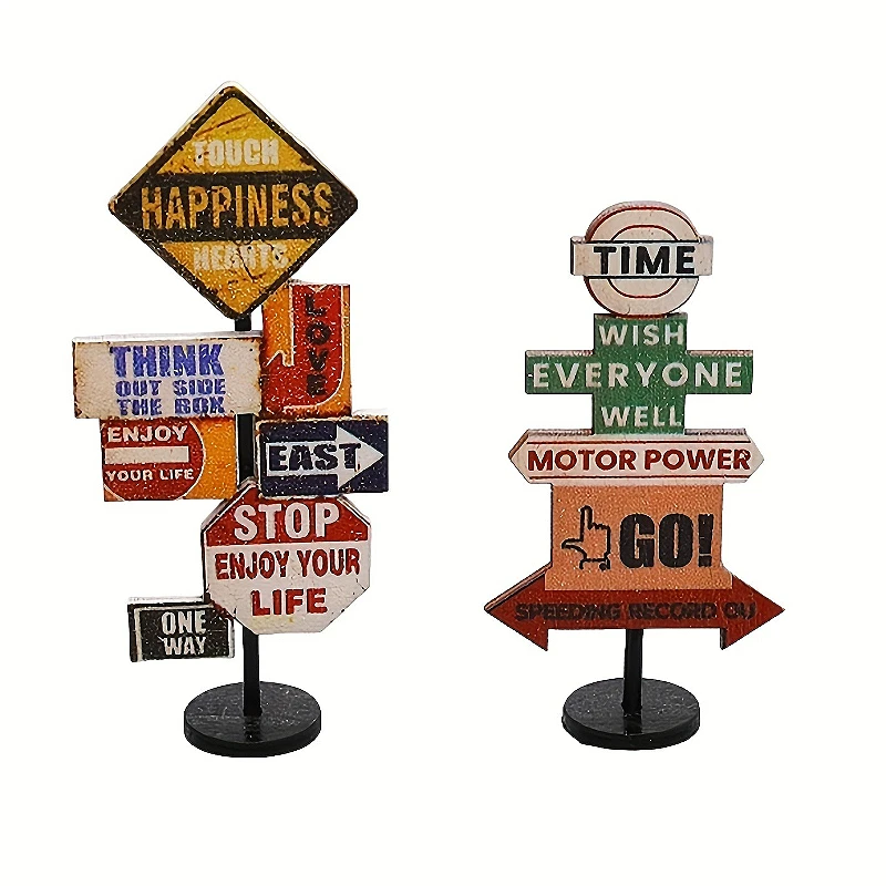 

1pc 1:12 Scale Dollhouse Miniature Wooden Garden Welcome Sign Model Perfect for Garden or Dollhouse Decor Ornament Road Sign