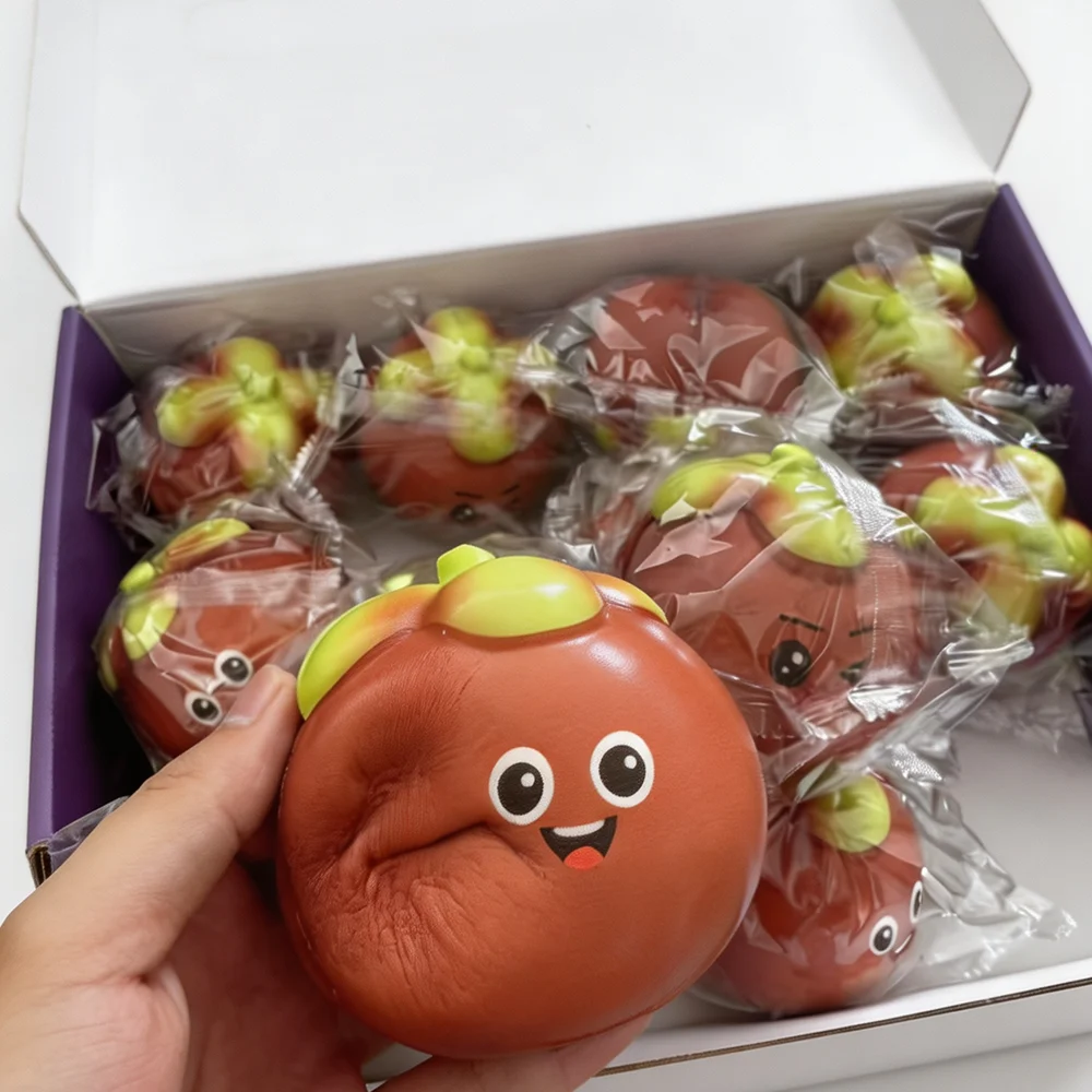 1/2/3PCS Cute Persimmon Squishy Toy Slow Rising Soft Squeeze Fidget Toy Stress Relief Sensory Toy for Kids Adults Birthday Gift
