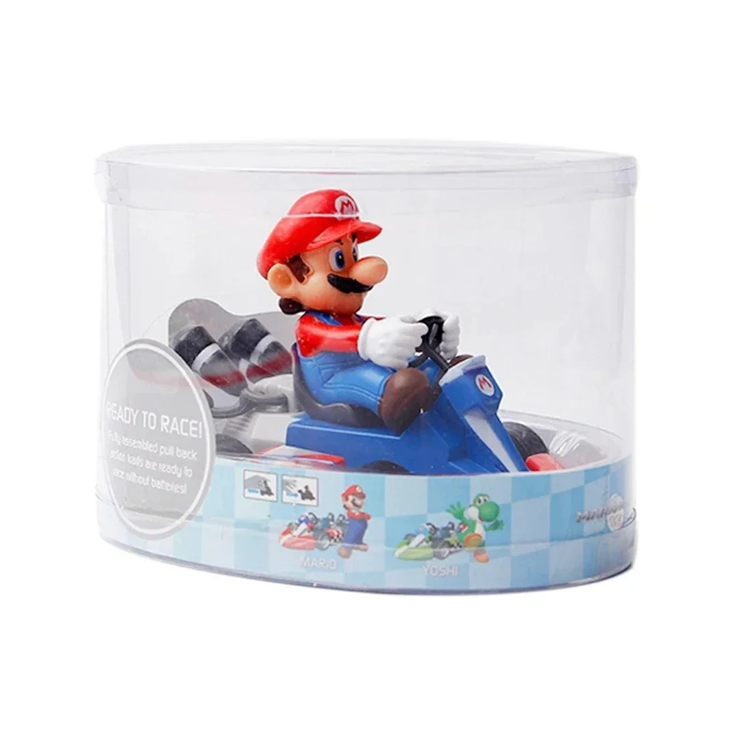 Game Super Mario Bros Pull Back Car Toys Action Figure Green Red Princess Doll Model Race Cars Children's Holiday Play Toy Gifts