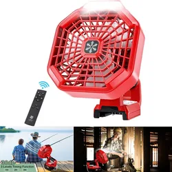 Tragbarer schnur loser Baustellen ventilator mit wiederauf ladbarem USB-Tisch-Camping ventilator für Milwaukee 18-V-Li-Ionen-Batterielampe