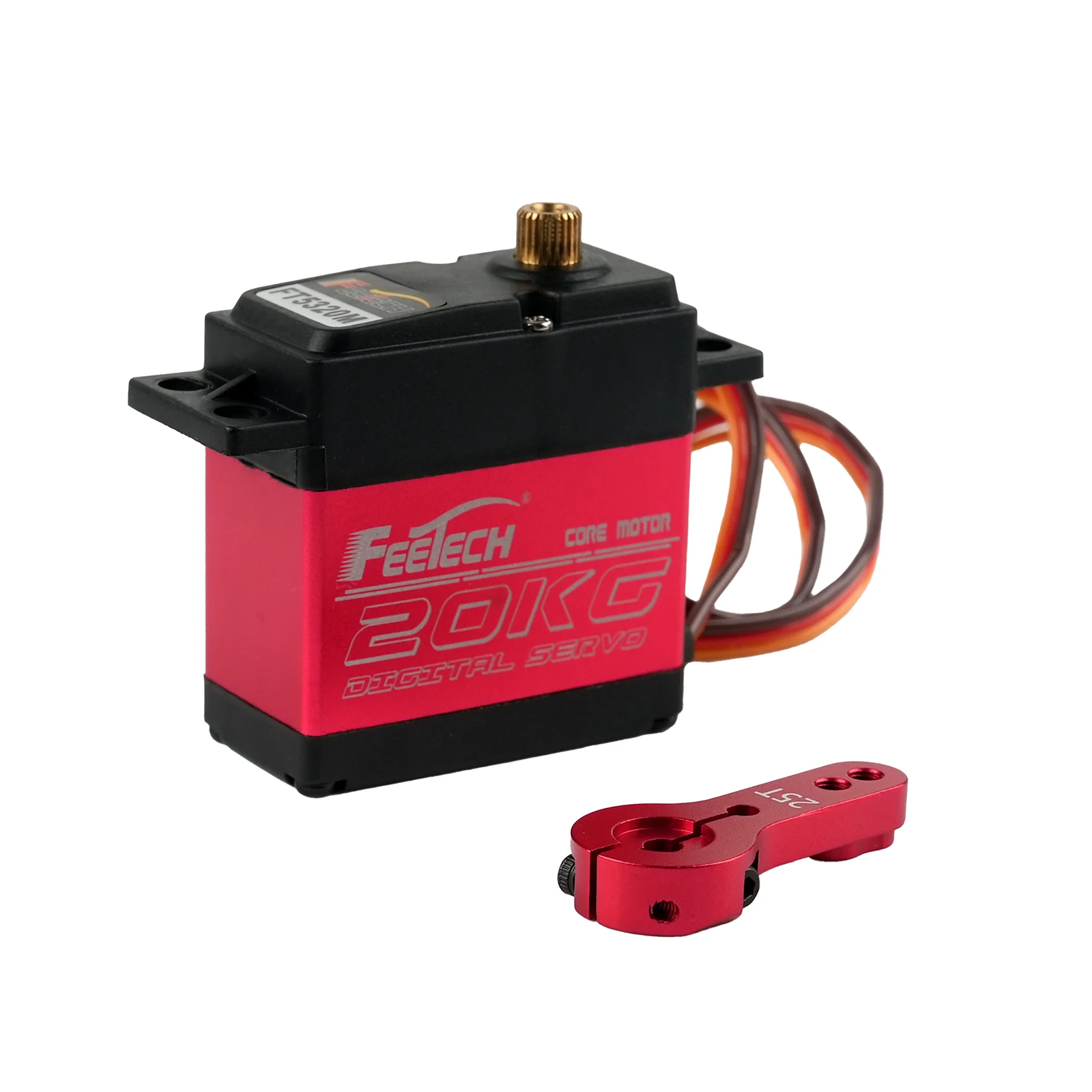 

FT5320M Digital Servo 20KG High Torque 180° Metal Gear 25T for 1/8 1/10 RC Baja Car Truck - Waterproof Coreless Motor