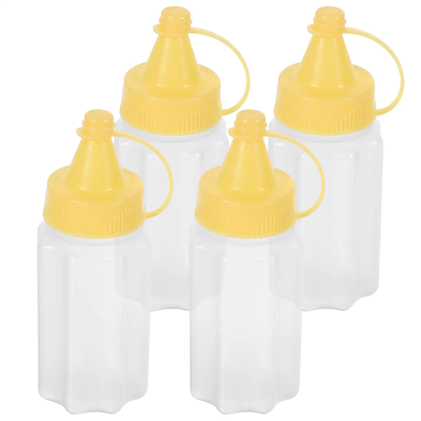 

4 Pcs Mini Sauce Squeeze Bottles Small Condiment Oil Bottle Green Salad Dressing Containers Picnic Camping Lunch Box Accessories