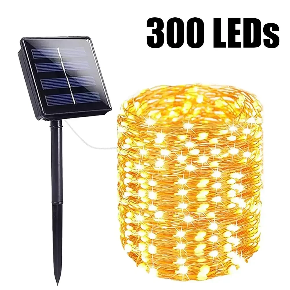 

Solar light string copper wire light outdoor waterproof garden Lamp 8mode light string for Christmas wedding party decoration