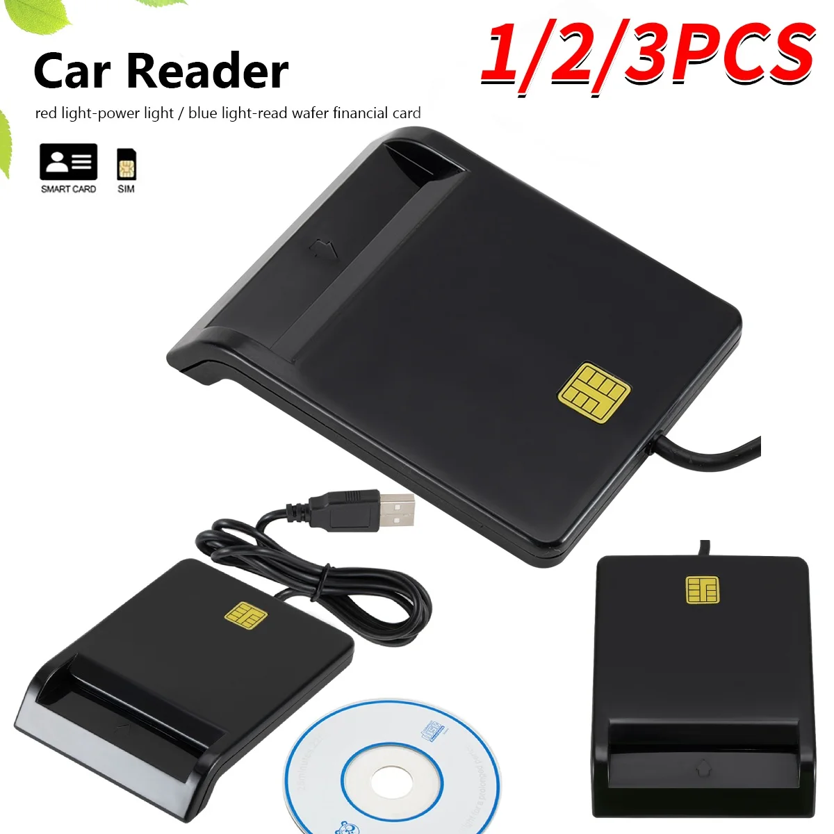 

11-3PCS USB Smart Card Reader Stable Operation Reliable Simplicity for DNIE ATM CAC IC ID SIM Card Cloner Connector Windows