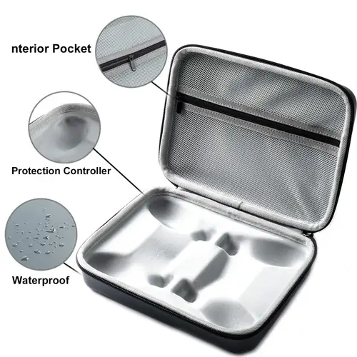 Imagen 2 del producto Para funda de controlador PS5/PS4, carcasa dura protectora para controlador de juegos Dual, bolsa de transporte de viaje para dos controladores PS5 con habitación