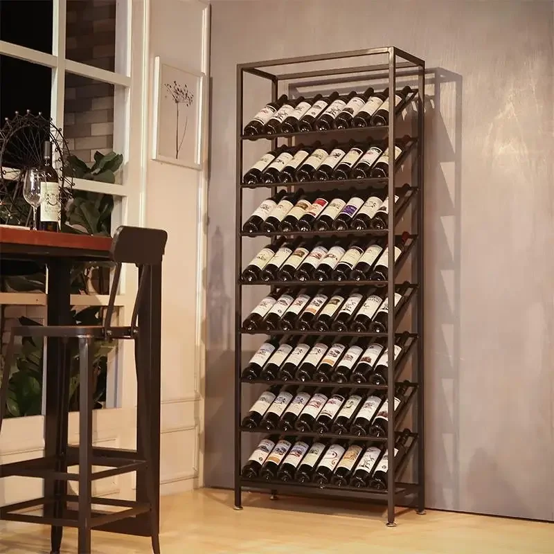 

Storage Display Wall Wine Rack Cube Column Drying Narrow Design Floor Lattice Single Wine Rack Modern Szafeczki Bars Cabinets