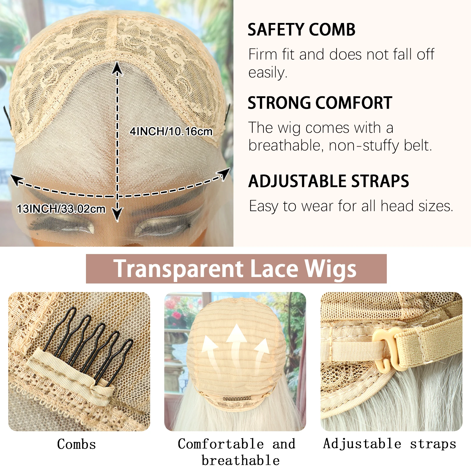 Aubree cabelo sintético peruca 13*4 frente do laço perucas cosplay cor branca 28 polegadas longa reta 180% densidade peruca sem cola