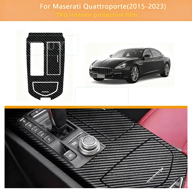 

Car Gear Shift Storage Box Interior Film LHD for Maserati Quattroporte 2015-2023 PET Sticker Carbon Texture Anti-scratch Film