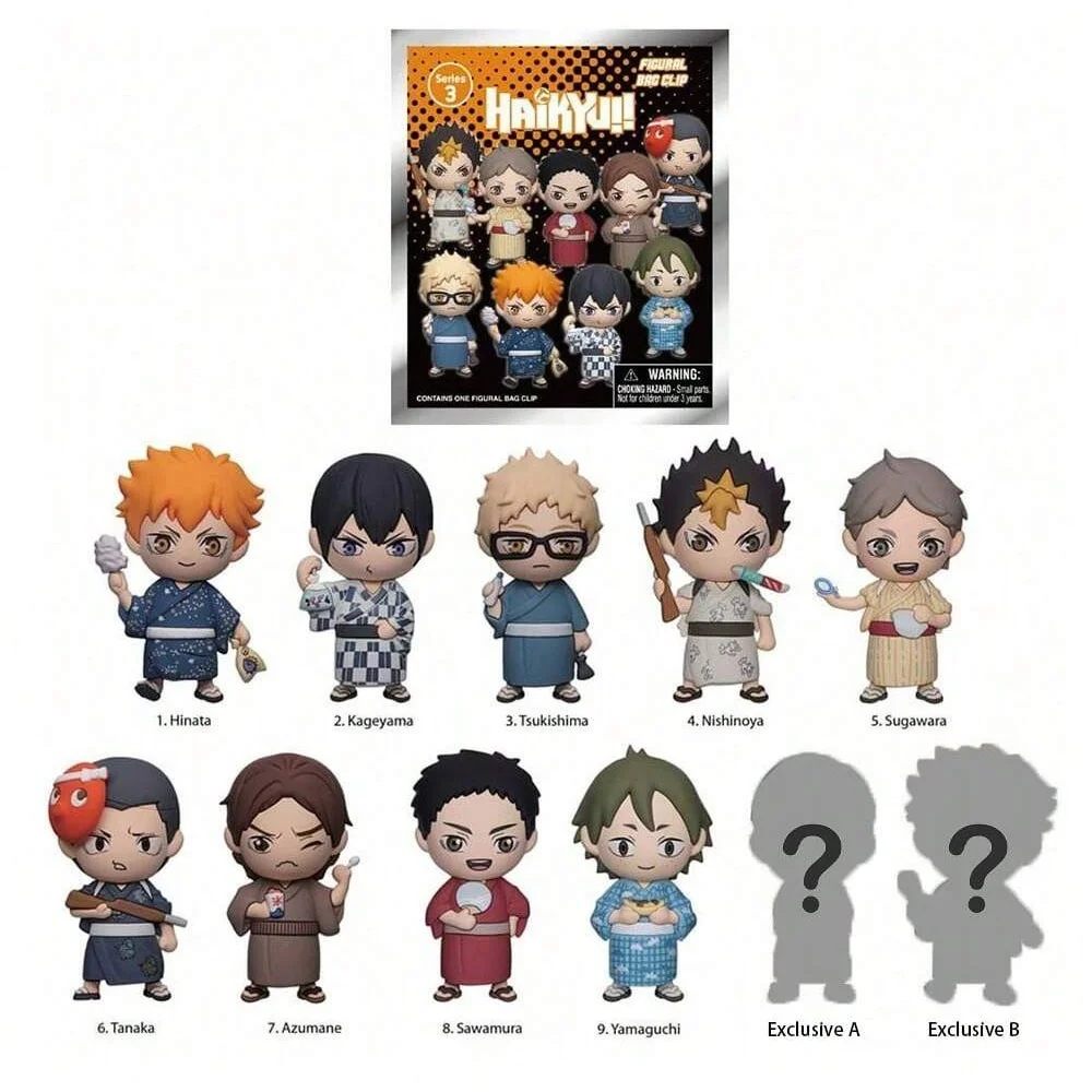 Haikyu!! 3D PVC Tasclip Sleutelhanger Blind Bag Mystery Box Anime Volleybal Chibi Collectible Hanger Rugzak Charm Serie 2/3/4