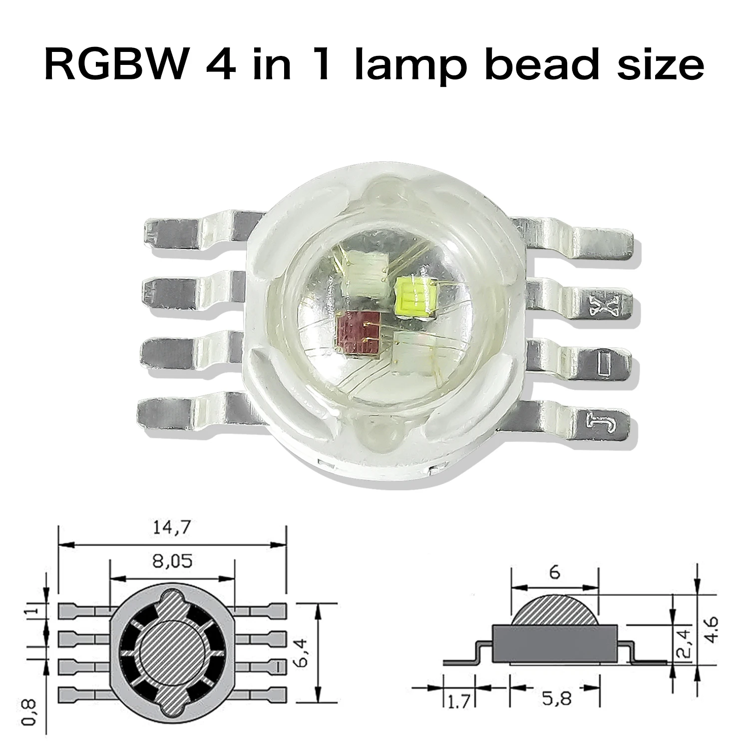 20 pcs/pack JINGXING 10W RGBWA UV 6 in 1 LED Bead Lamp Source Led Chip LED Lamp Bead Led light For Led Stage Lighting