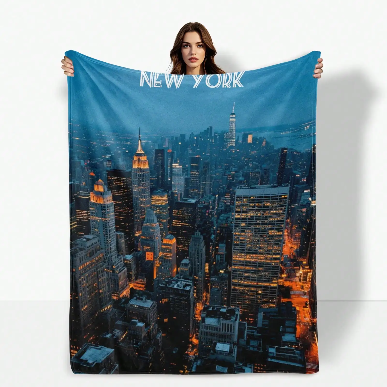 

Настенное одеяло с эффектом efektowego Нью-Йорка темно-синего цвета с очаровательным городским дизайном, которое поднять ваше декоративное одеяло.