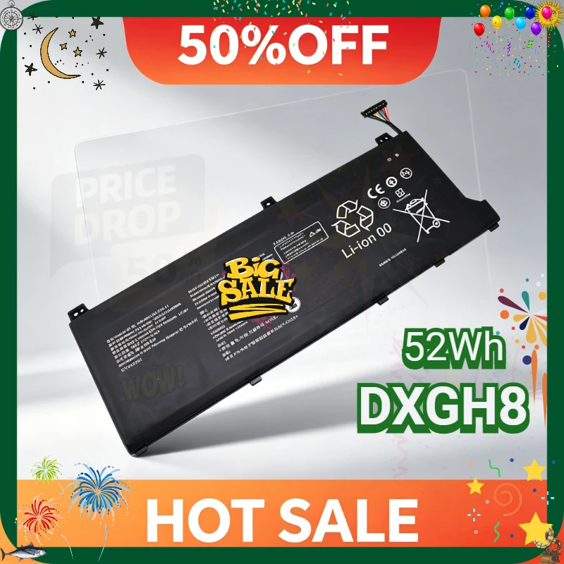 

DXGH8 HK6N5 0H754V P82G H754V Replacement Laptop Battery for Dell XPS 13 9380 9370 Inspiron 5390 5391 7490 7191 7.6V 52Wh