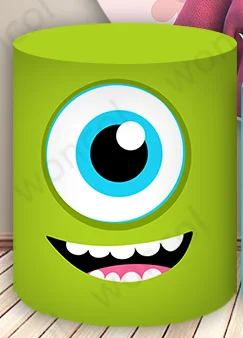 Monsters, Inc. Boo Round Backdrop Girls Birthday Backdrop Monsters, Inc. Mike Wazowski James P. Sullivan Cylinder Cover Prop