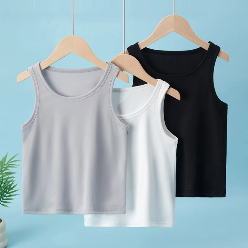 Детский однотонный классический комбинированный жилет из 3 предметов, повседневная спортивная рубашка для мальчиков, мягкая и удобная футболка с изображением Джокера для девочек