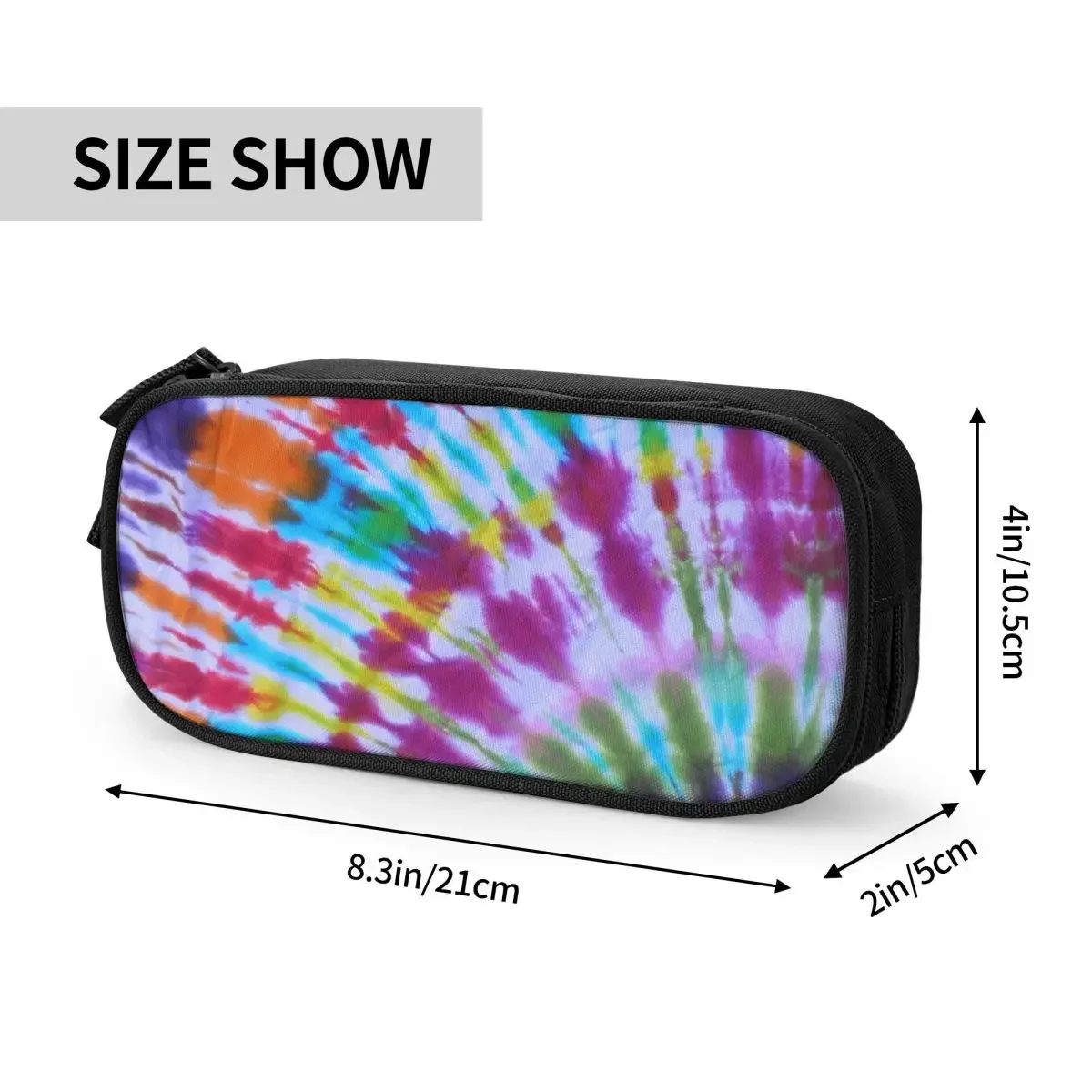 Tie Dye Colorful Hipster Pencil Case Lovely Pen Bag Girls Boys Large Storage School Supplies Zipper Pencilcases