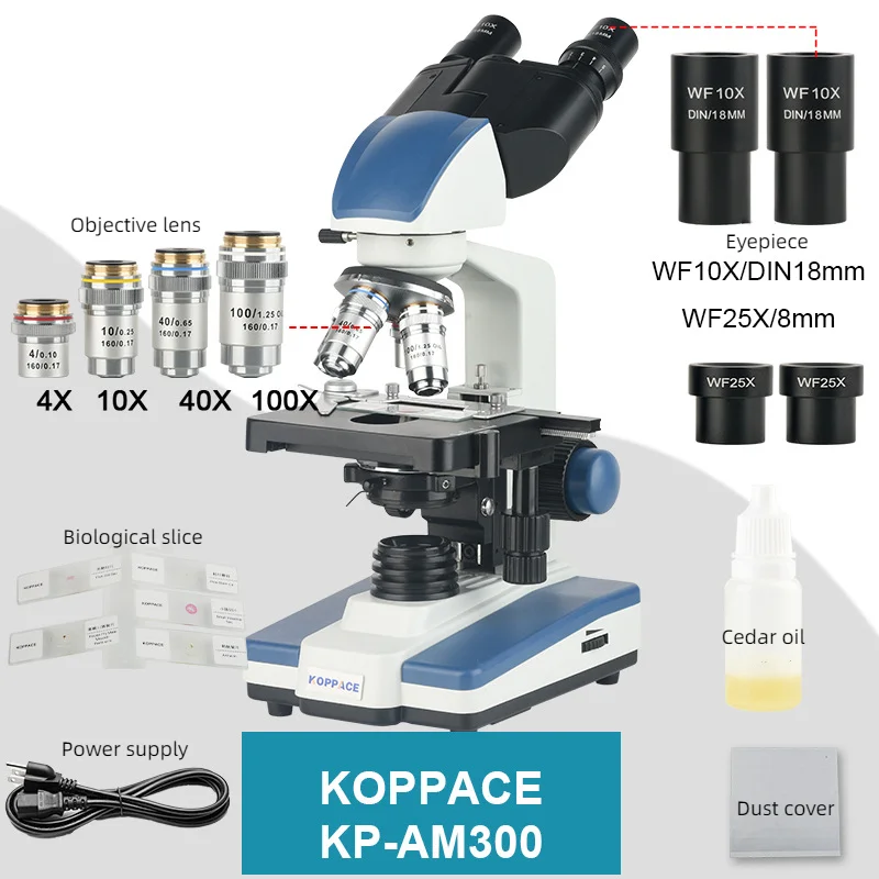 

40X-2500X Binocular Biological Microscope, Animal Husbandry and Aquaculture Testing Experimental Microscope, School Textbook