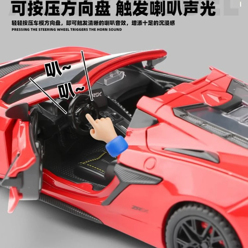 1:32 C8 GT3 Alloy Modified Super Sports Car Model Diecasts Metal Track Raing Car Vehicles Model Sound Light Toys Gift view 4