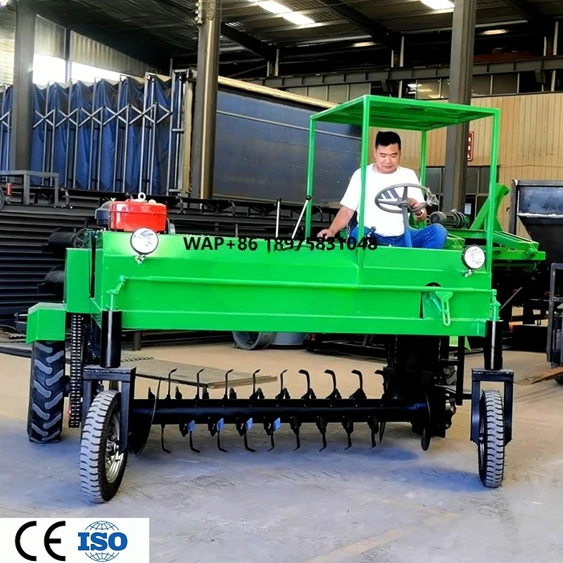 Small Farm Pig Manure Wheel Type Compost Turning Machine for Sale