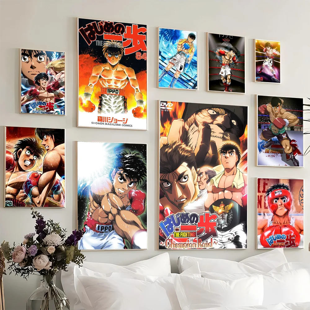 Hajime No Ippo Anime Classic Self-adhesive Art Poster Retro Kraft Paper Sticker DIY Room Bar Cafe Vintage Decorative Painting