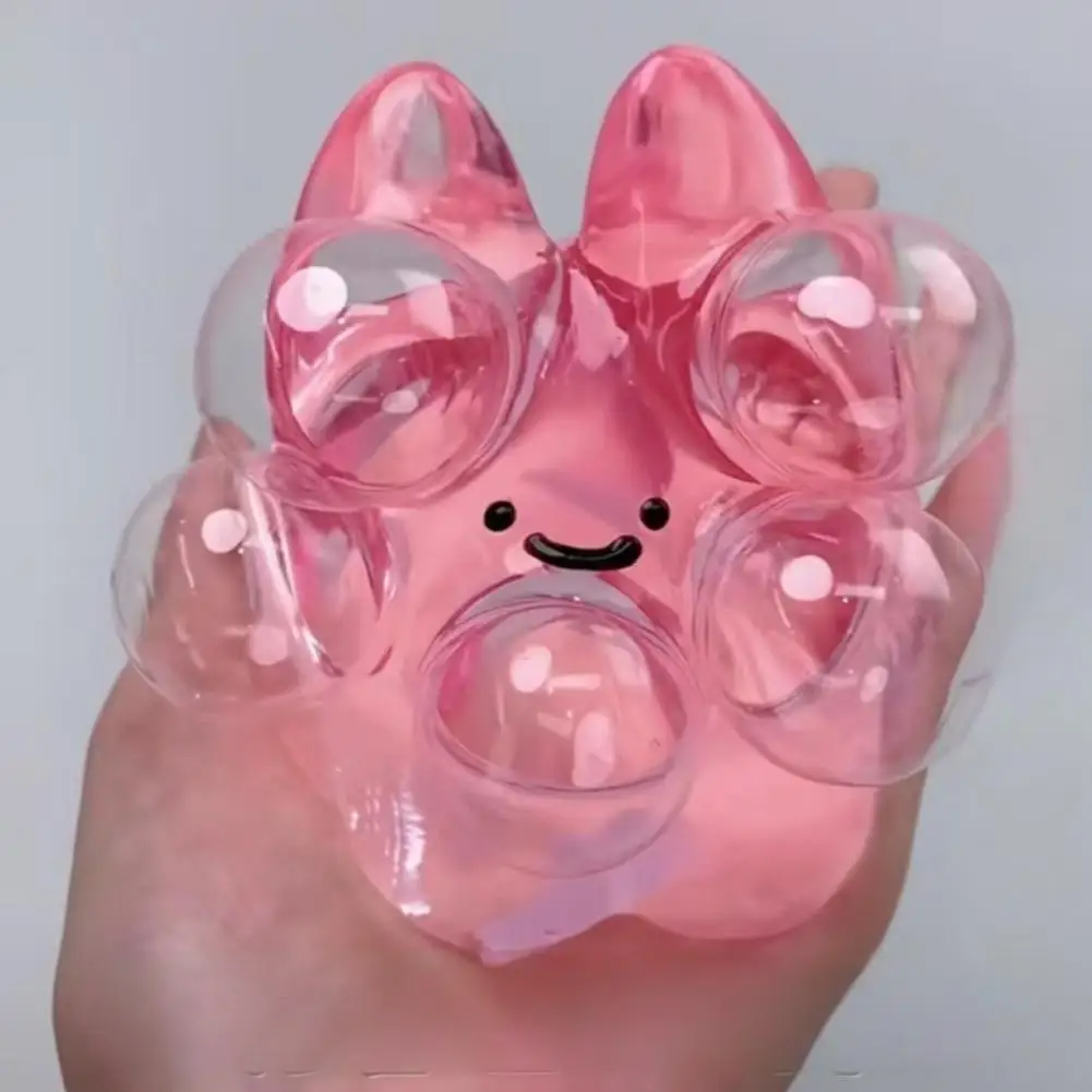 Squeeze Toy Adjustable Vacuum Squishy Stress Ball Toy for Stress Relief and Relaxation Transparent Bouncy Bubble Ball Party Gift