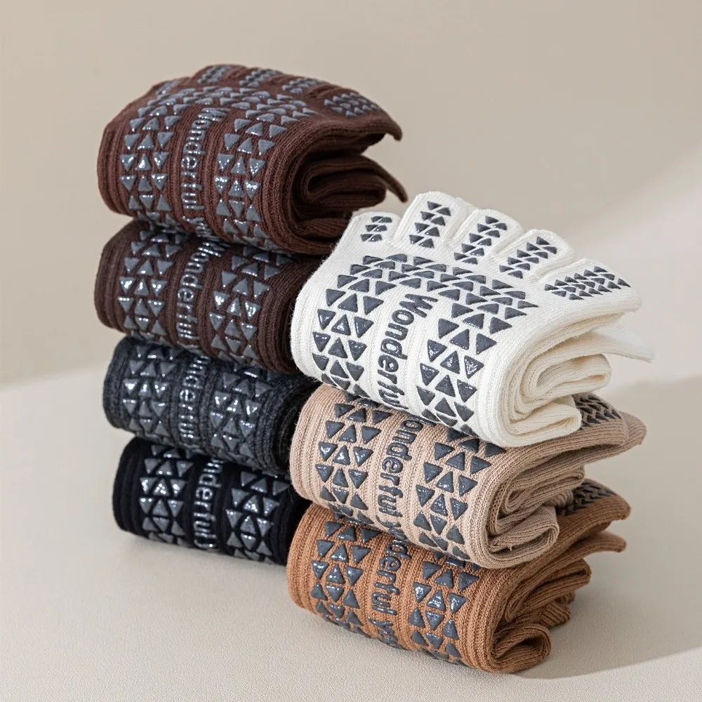 

Five Fingers Sports Toe Socks Separate Fingers Silicone Anti-slip Women Yoga Socks Long-tube Solid Color Sport Pilates Socks