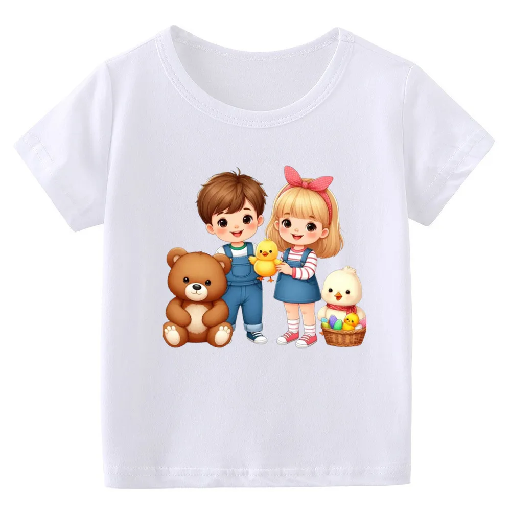 Camiseta de manga corta para niños, ropa de verano para niñas