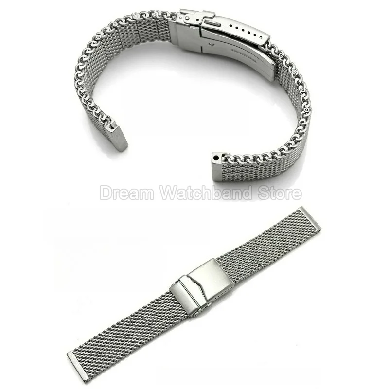 Silver Solid Steel Watch Accessories 22mm for Breitling Superocean Avenger Original Style Milanese Bracelet Steel Watchband view 4