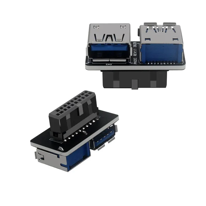 Адаптер материнской платы USB 3.0 USB 3.0 19 20-контактный разъем «мама» на двойной разъем USB 3.0 «мама» Прочный адаптер с защитой от помех Разветвитель