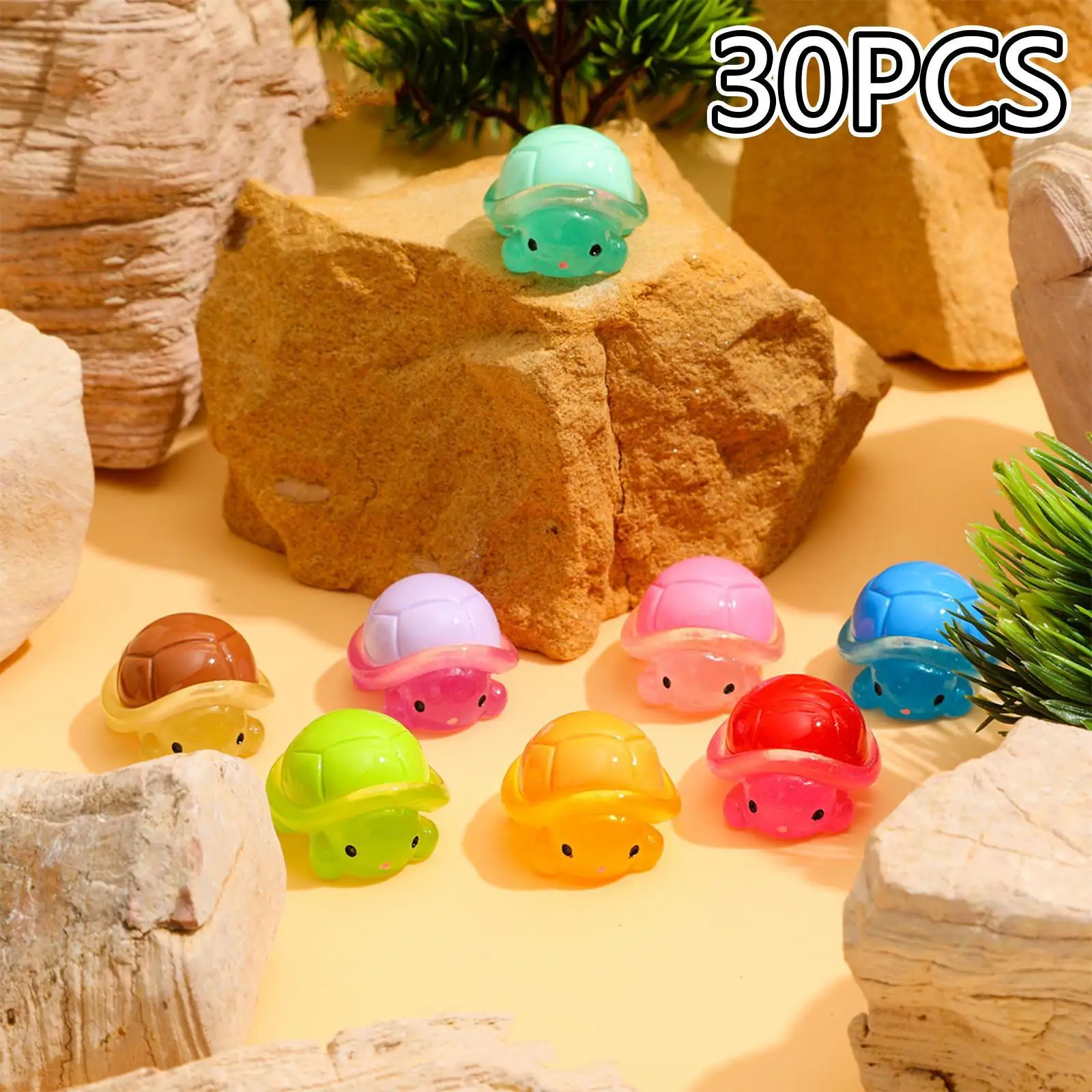 

30x Miniature Luminous Turtle DIY Creative Animal Decoration Doll Ornament