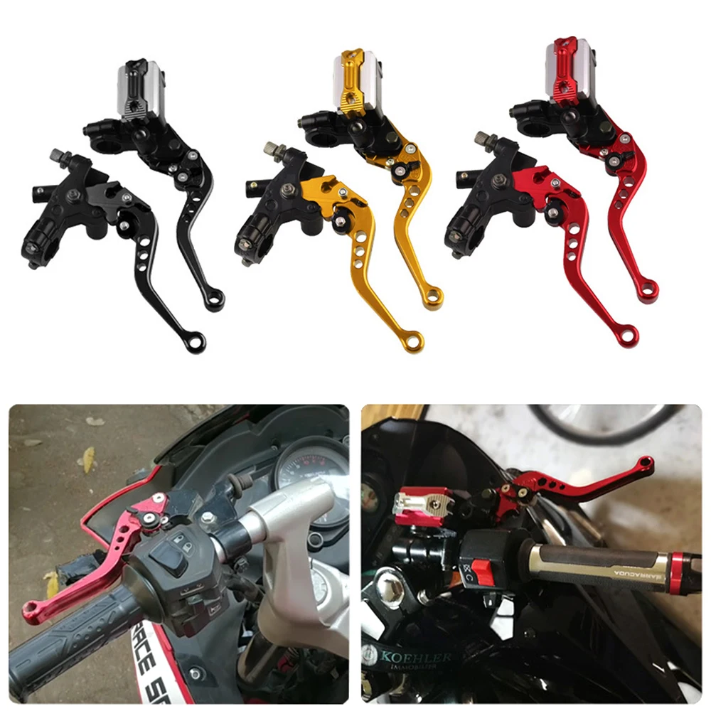 Embrague de línea modificada para motocicleta, bomba de freno hidráulico, palanca de freno de disco de tambor ajustable, freno de tambor universal de 22mm