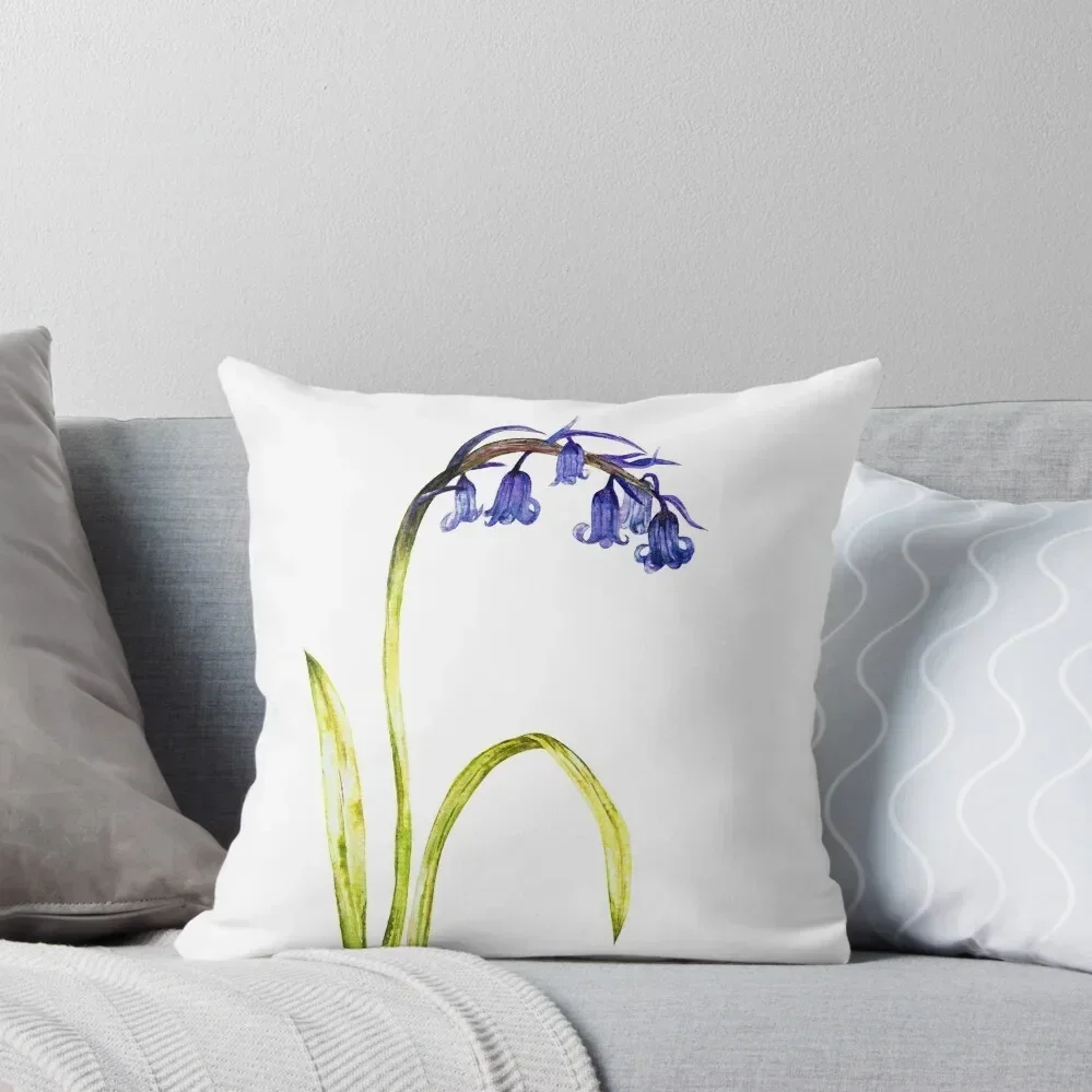 

Ink Bluebell Painting (Original Artwork) Throw Pillow Cushion Child Couch Cushions pillow