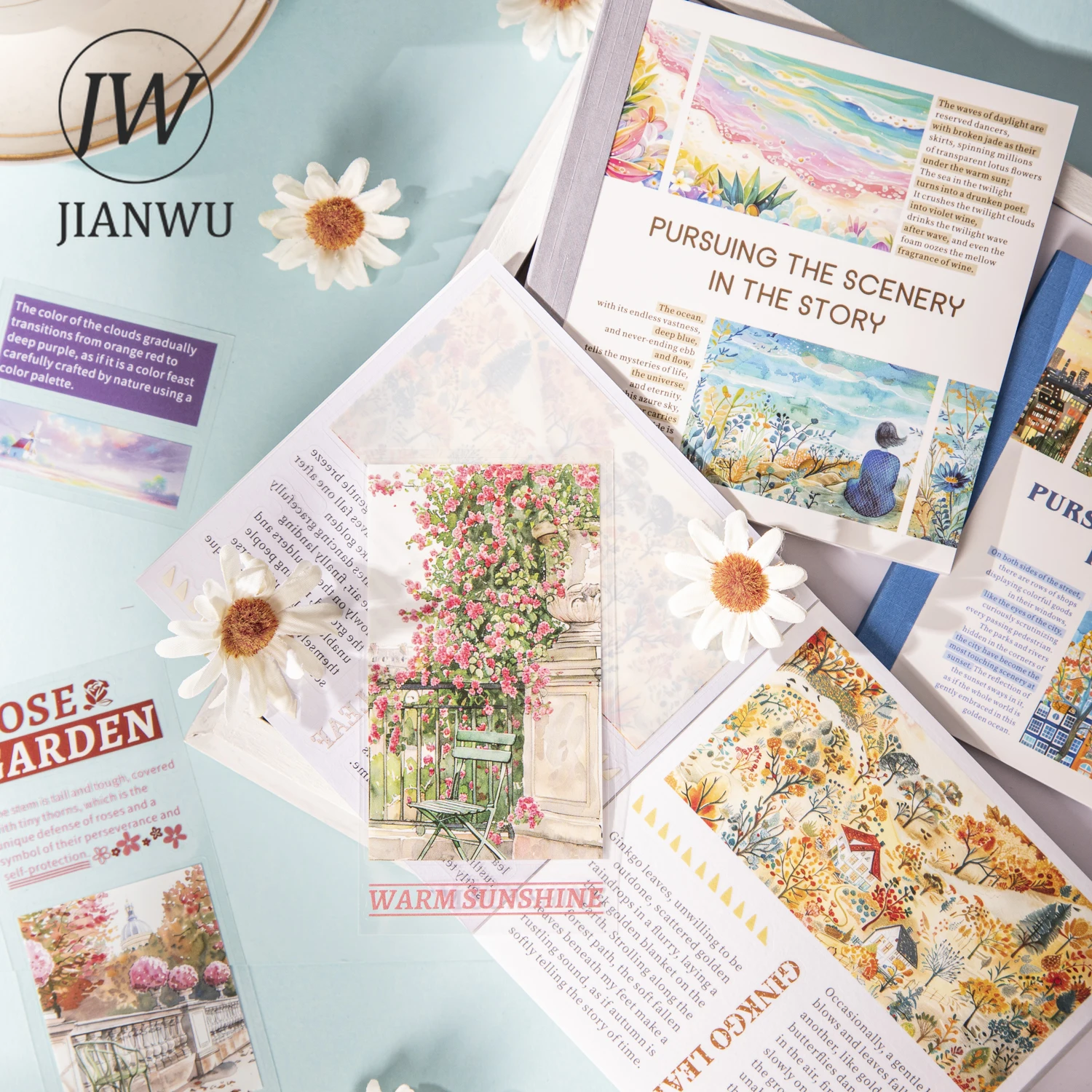 

JIANWU Pursue, серия «Пейзаж в истории», винтажный цветочный пейзажный материал, наклейка для коллажа, книга, креативный журнал, канцелярские принадлежности