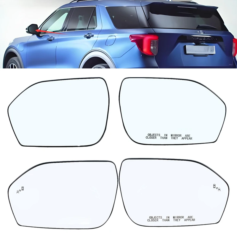 

Car Side Mirrors Lens For Explorer 2020 2021 2022 2023 With blind spots heated Rearview Mirror Glass Lens