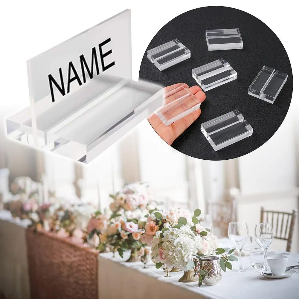 Cards Display Stand Wedding Supplies Paper Clamp Photos Clips Table Numbers Holder Place Card Clamps Stand Acrylic Sign Holder