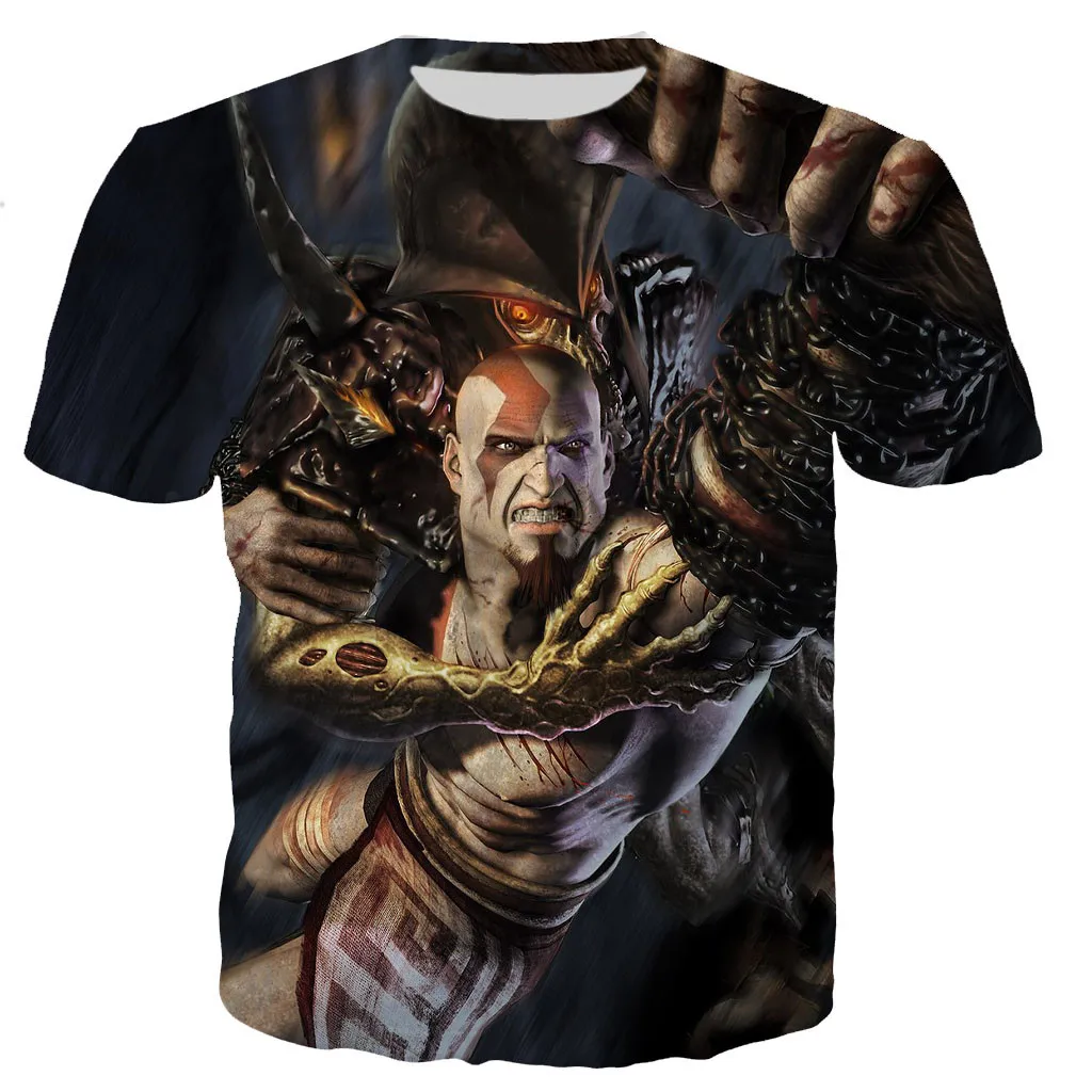 Oversized T shirt God Of War 3d Print T-shirts Men Fashion T-shirt Kids Hip Hop Tee Top Men\'s T-shirt Game Short Sleeve Boys Tee