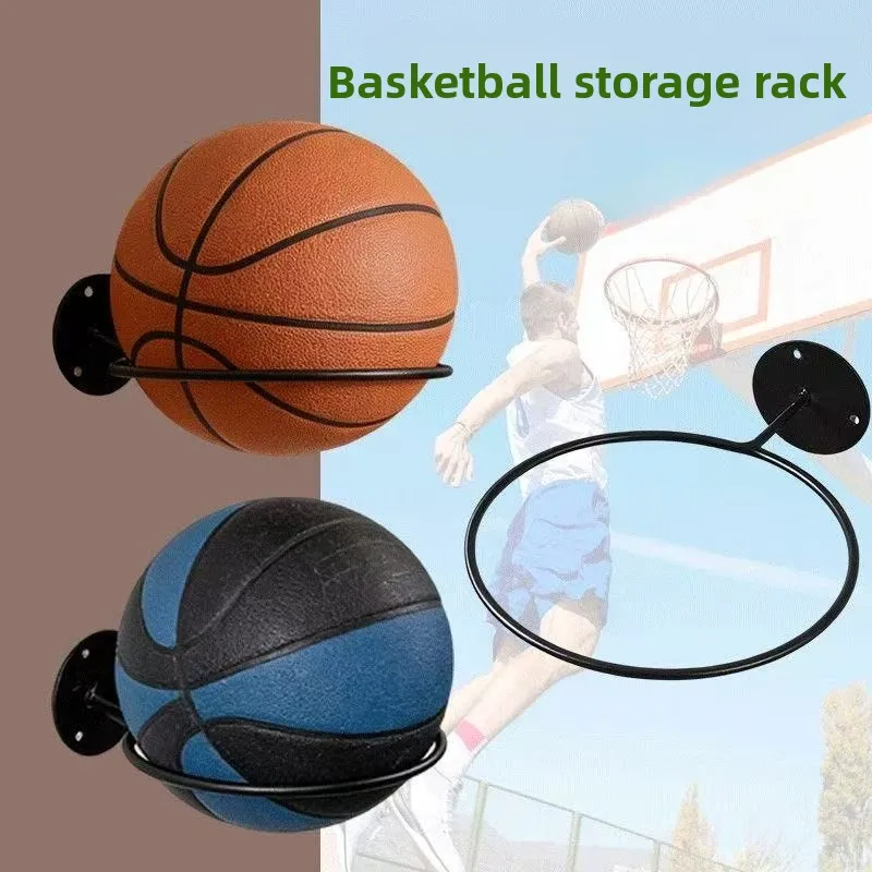 Support de rangement mural en fer pour ballons (basket, football, volley) – 1 à 5 unités – Rangement domestique mural pour ballons