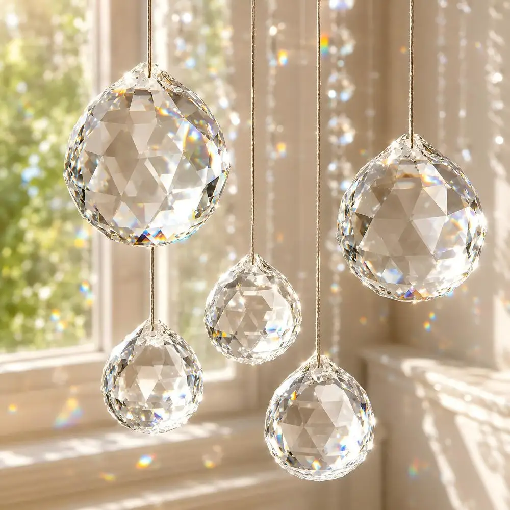 Sun Catcher High Transparent K9 Crystal Ball Rainbow Effect 60-20MM Fixture Ornament Pendant Restaurant Attic Curtain Parts