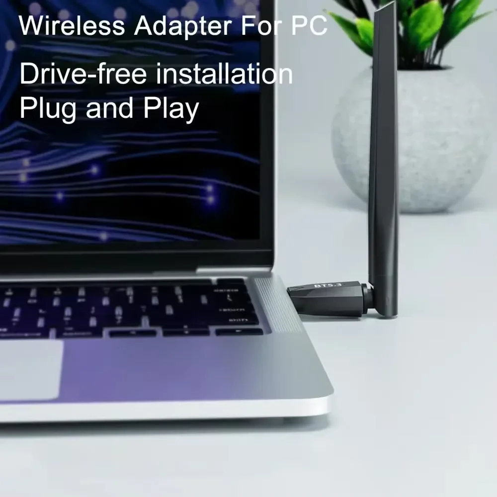 150M Bluetooth 5.4 USB Dongle Driver Free for Win11/10/8.1 Mouse Keyboard Audio Receiver Transmitter