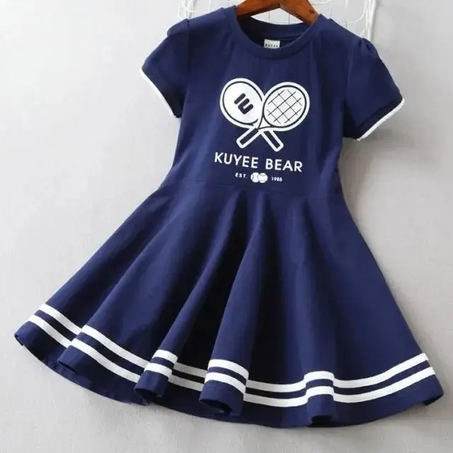 2023 Summer baby Girls under Dress Clothes white t-shirt dress girl sports running badminton teenager 3 4 5 6 7 8 9 10 12 year