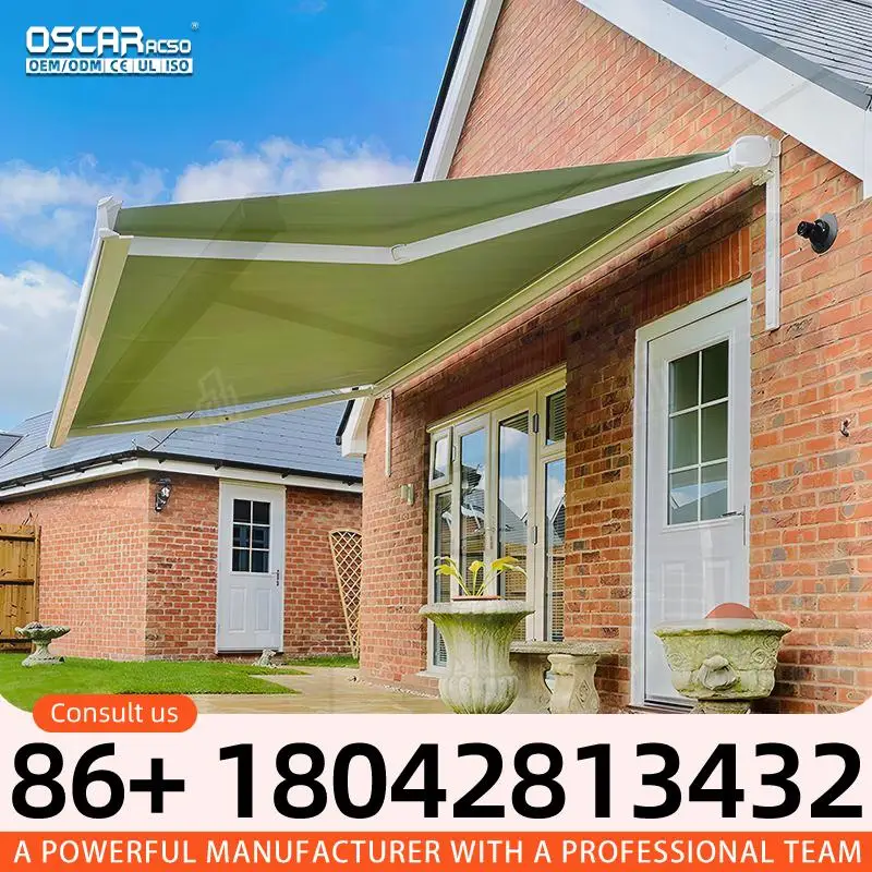 Quiet Electric PVC  for Patio Balcony Rain Protection Outdoor Shade for Restaurant Use Retractable Awning