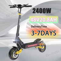 iE-ES1 EScooters 2400W Dual Motor 48V20.8AH Battery Hydraulic Spring Dampers Electric Scooter 10-Inch Tire Scooters Electric