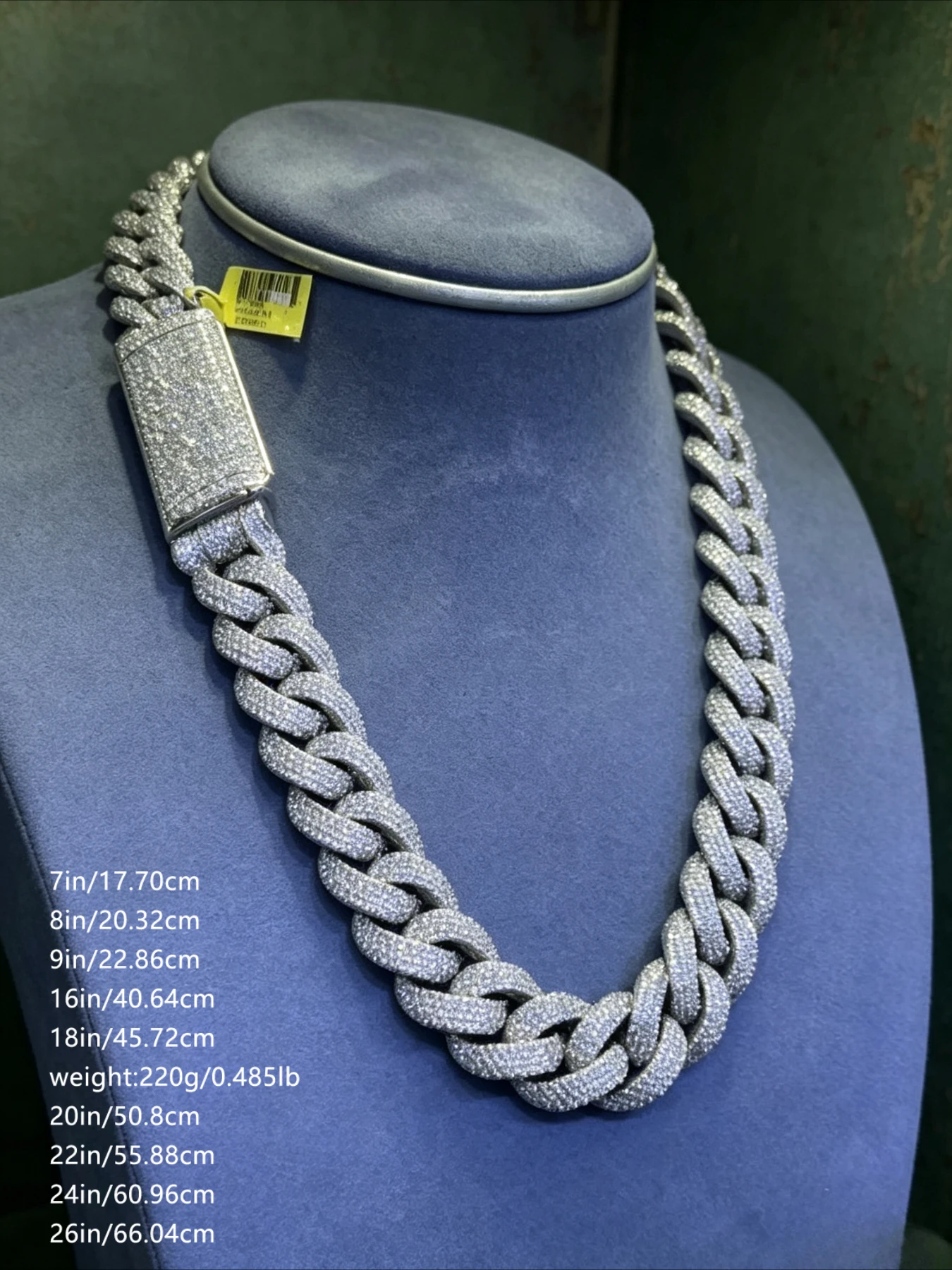 22Mm bubble Seiko custom hip-hop Cuban necklace, multiple color schemes are optional, and the heavy version shows the charm