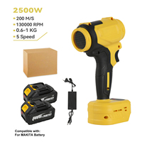 2500W Brushless Electric Turbo Blowers 130000RPM Violent Jet Fan Car Dryer Handheld Dust Blowing Tool for Makita 18V Battery