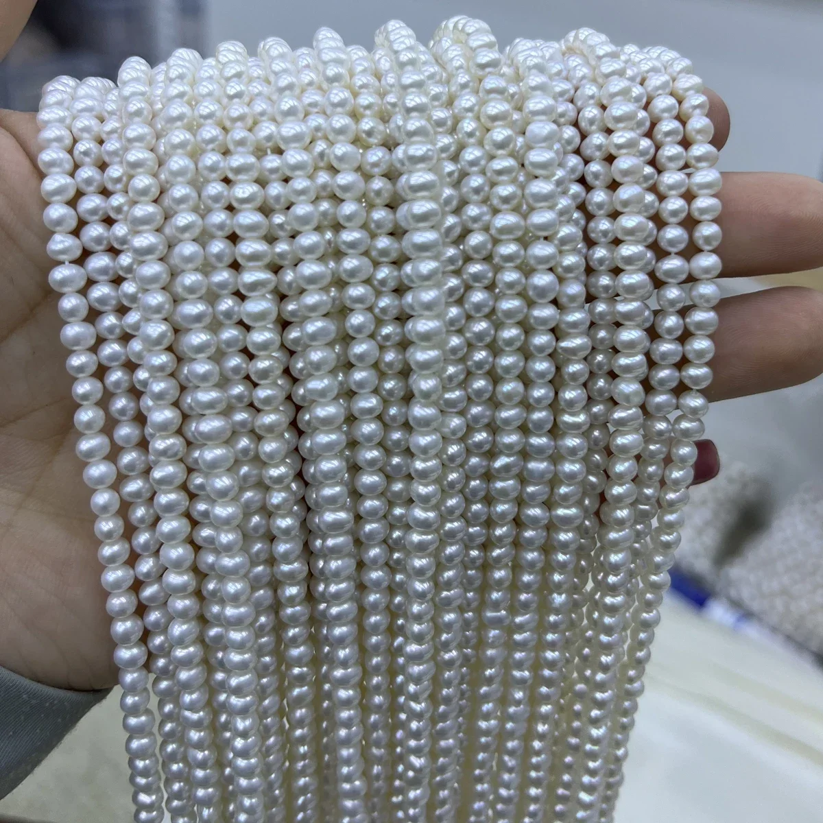 

Natural Freshwater Pearl 3-4mm AAAA Small Near Round Bead Jewelry Make DIY Necklace Bracelet Accessories Wedding Women