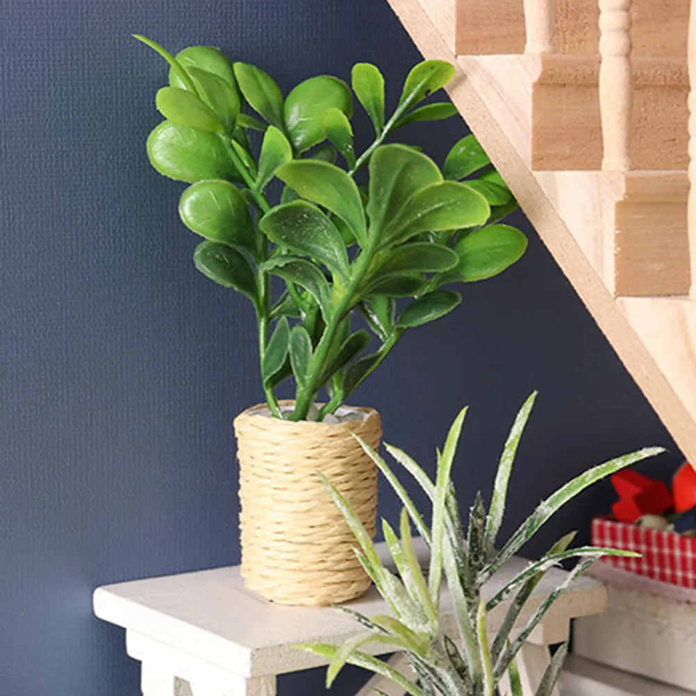 

Миниатюрное растение в горшке, декоративный искусственный бонсай, компактное украшение для дома и рабочего стола, мини-декор для дома