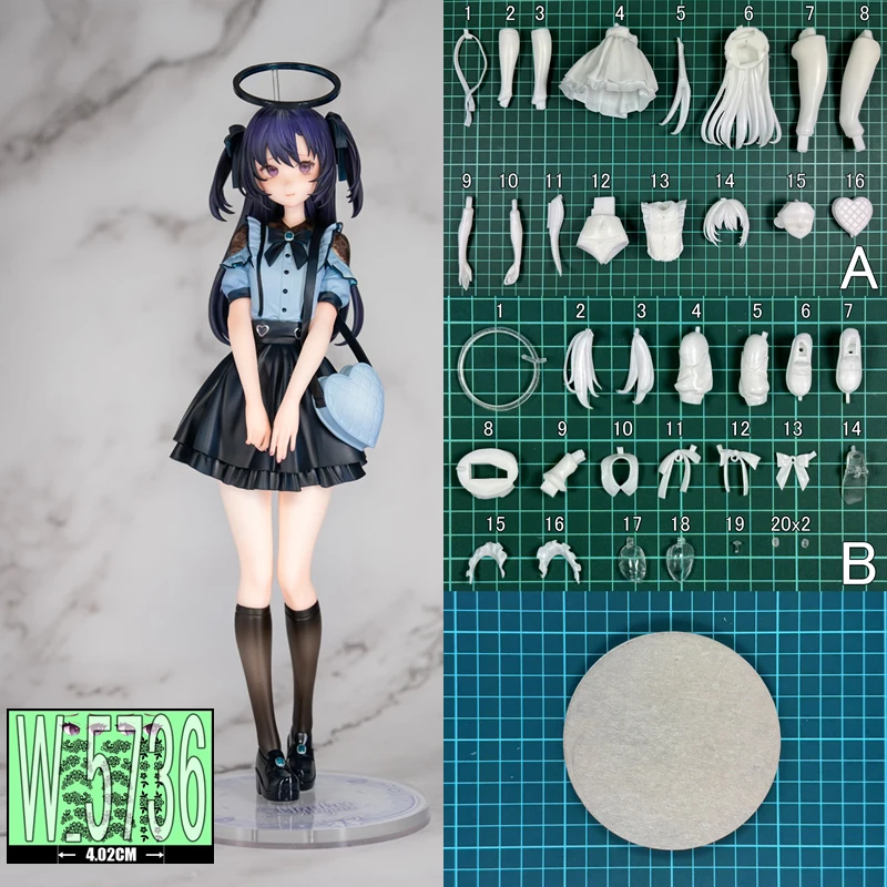 1/7 Hayase Yuuka الأزرق الأرشيف غير مصبوغ غير مصبوغ GK الأبيض الراتنج أطقم منمذجة W_5736 #2