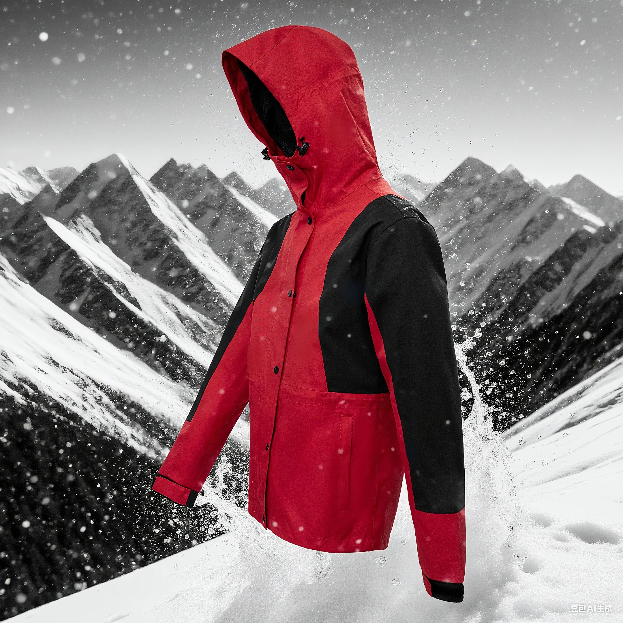 Men's and women's same waterproof jacket, flying fishing hiking jacket, 3-layer breathable windproof down jacket