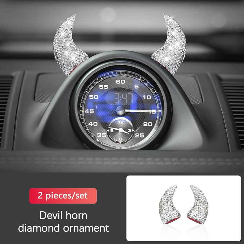 Metal Rhinestone Stickers for Steering Wheel Emblem, Air Vent & One‑Click Start, Interior Modification, Fit for Porsche 718 2016