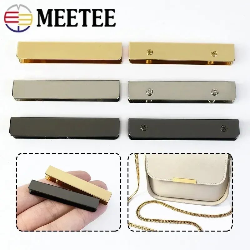 Meetee 5/10/20Pcs 5cm Bag Corner Screws Clip Edges Protector Metal Buckle Purse Decoration Corners Clasp Leather Craft Accessory